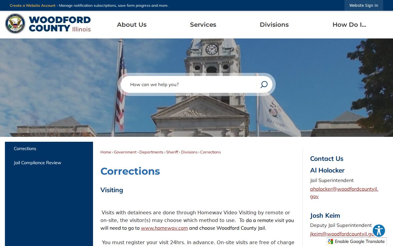 Woodford County arrest search Corrections roster link