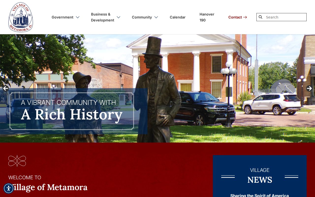 Village of Metamora government and public records information