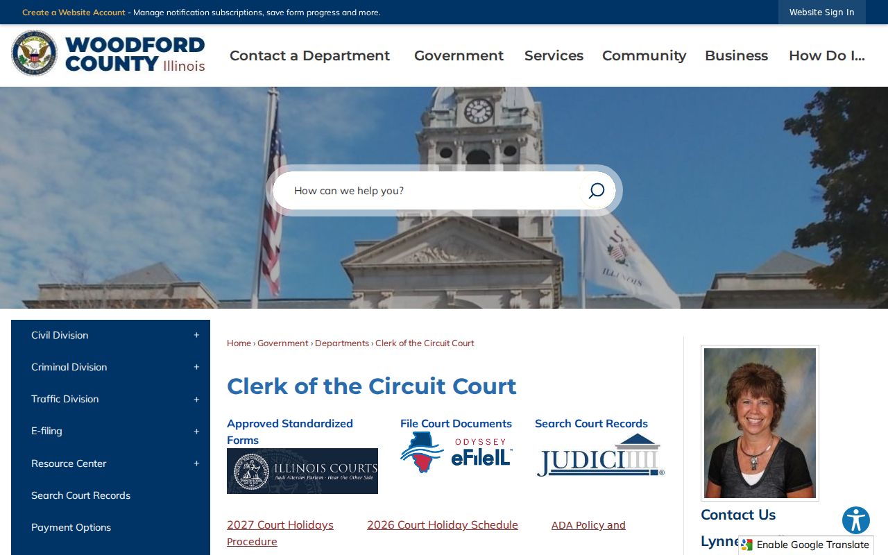 Woodford County Circuit Clerk court records page